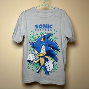 Sonic the Hedgehog Graphic Tee | Boys Size 6/7 | Gray Character Play Shirt